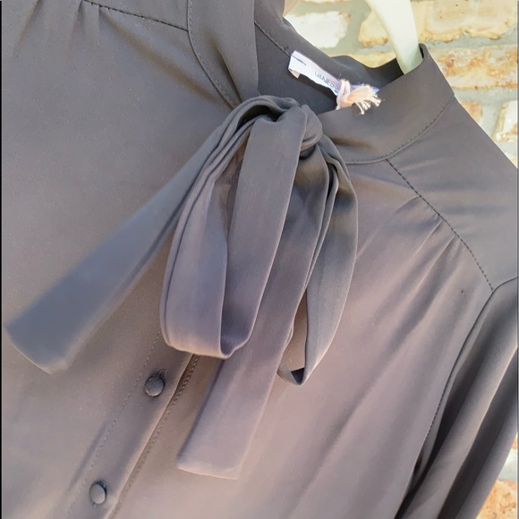 Vanessa Zani Long Sleeve Tie Neck Dress Sz Medium Buttons Hidden zipper … - Picture 5 of 11